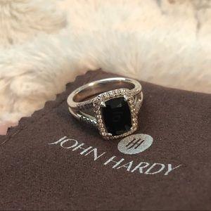John Hardy Black Onyx and Diamond ring